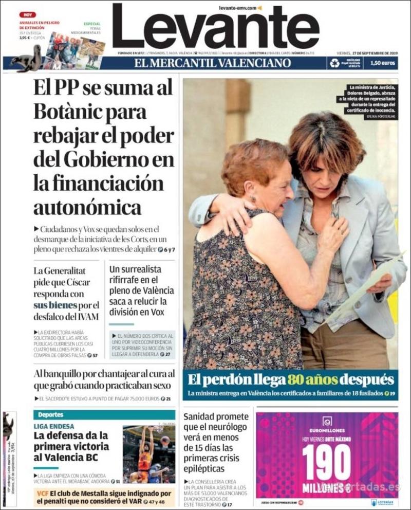 Portada Faro de Vigo 2019-09-27