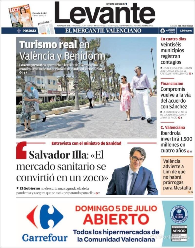 Portada Levante 2020-07-05