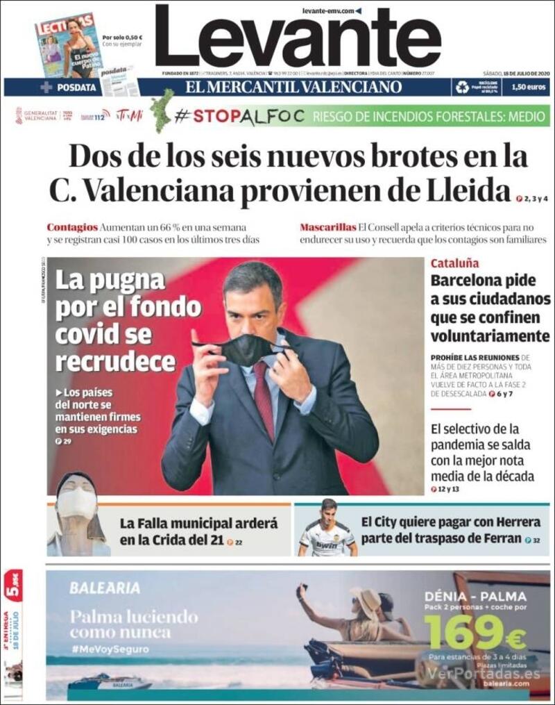 Portada Levante 2020-07-19