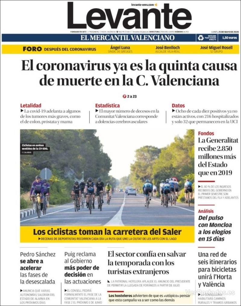Portada Faro de Vigo 2020-05-25