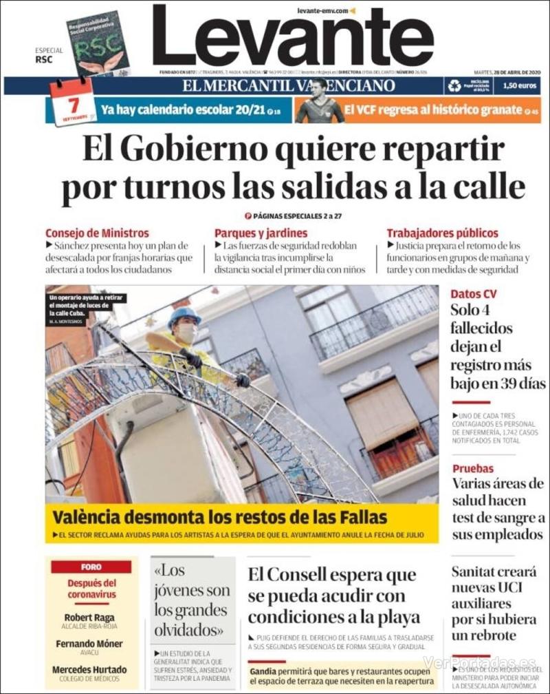 Portada Faro de Vigo 2020-04-28