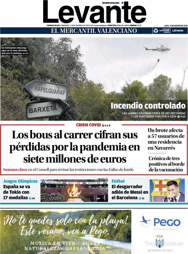 Portada Levante 2021-08-10