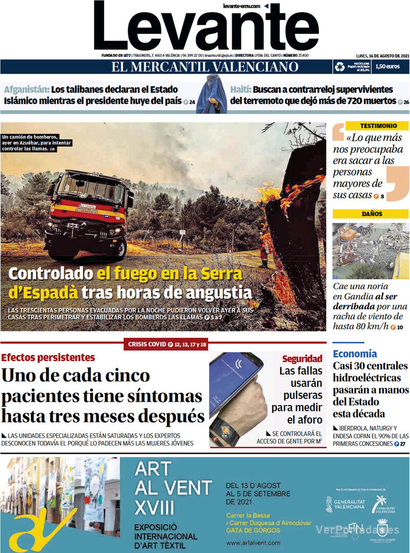 Portada Faro de Vigo 2021-08-16