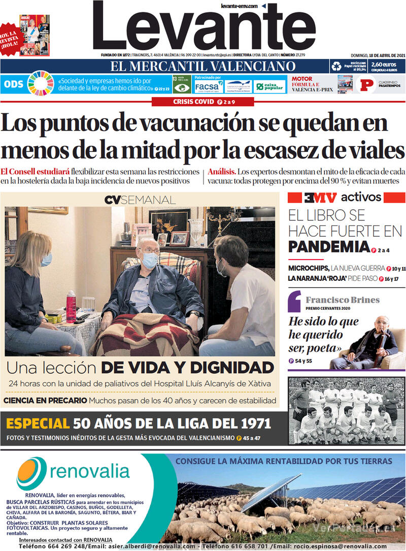 Portada Levante 2021-04-19