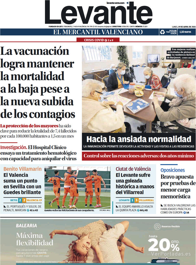 Portada Levante 2021-04-20