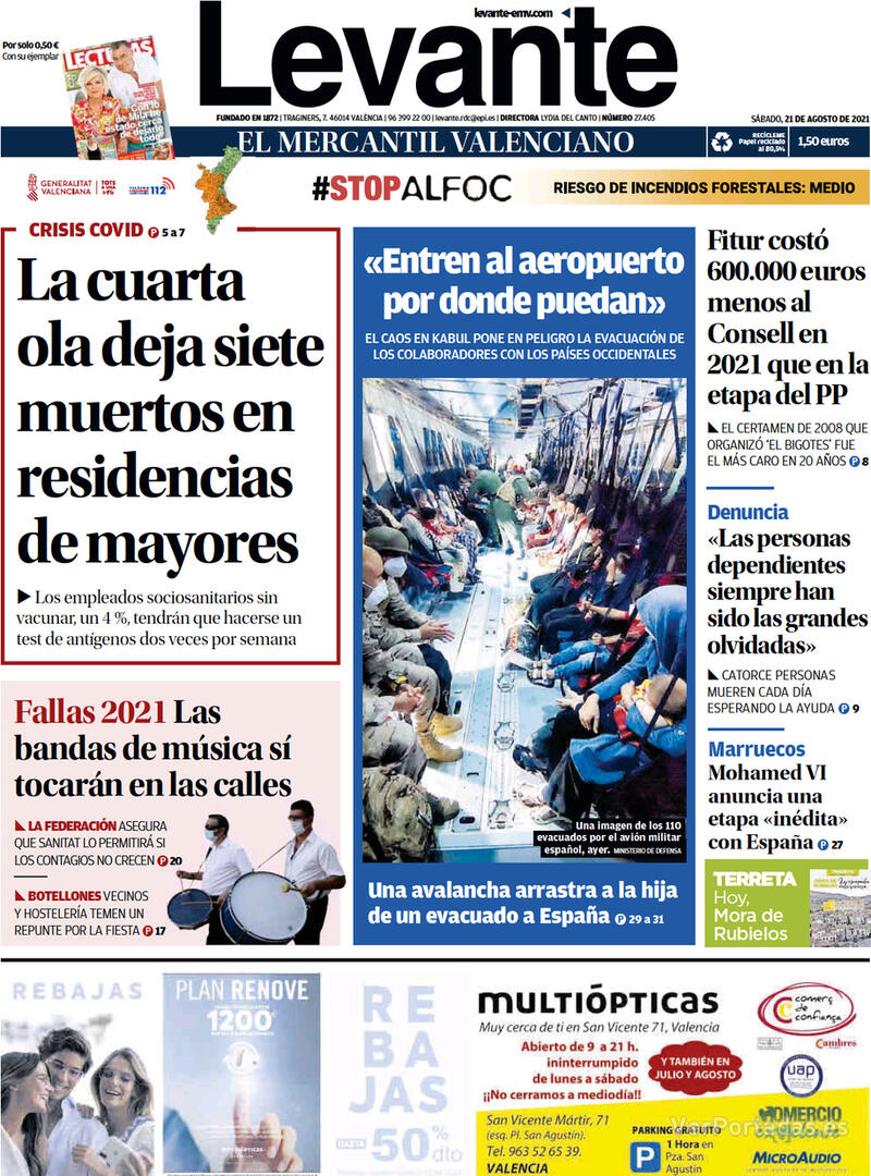 Portada Levante 2021-08-22