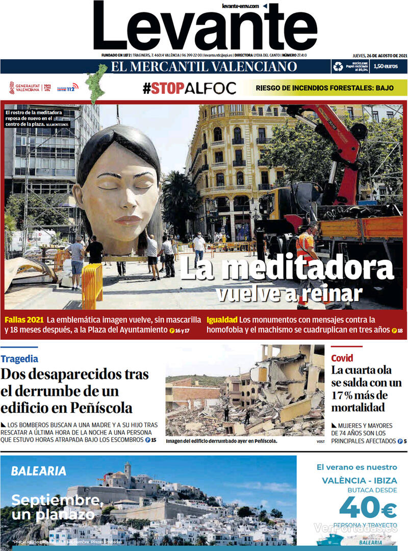 Portada Levante 2021-08-27