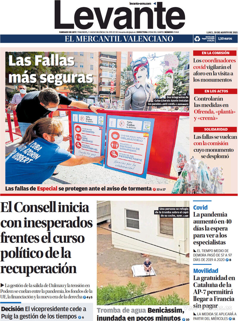 Portada Levante 2021-08-31