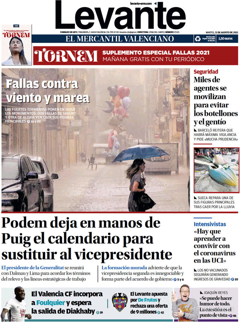 Portada Levante 2021-09-01