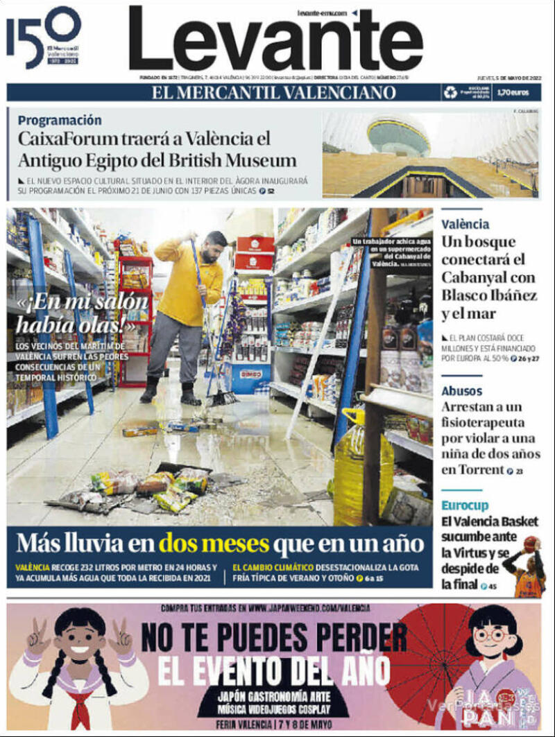 Portada Levante 2022-05-06