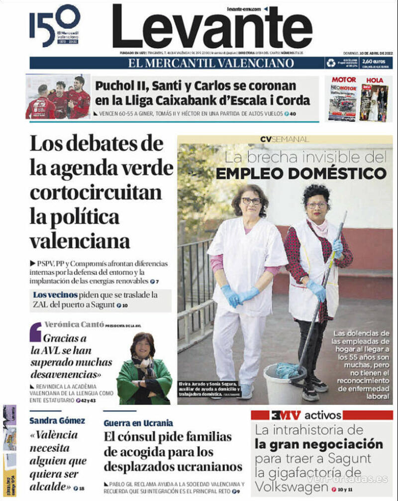 Portada Levante 2022-04-11