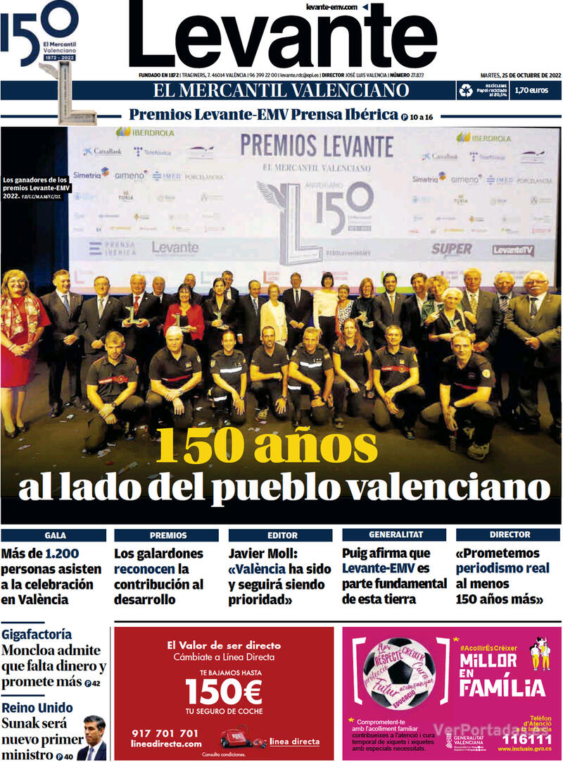 Portada Levante 2022-10-26