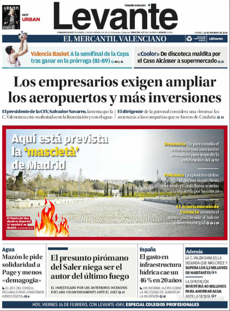 Portada Faro de Vigo 2024-02-16