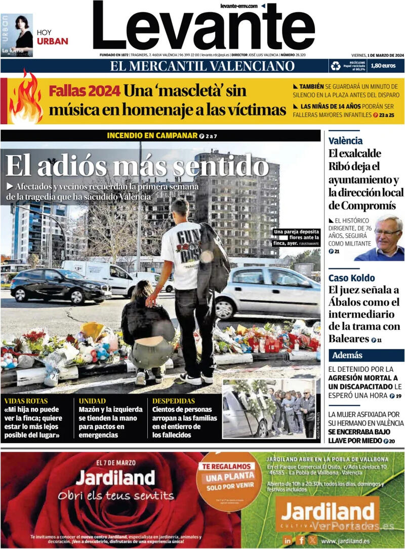 Portada Levante 2024-03-02