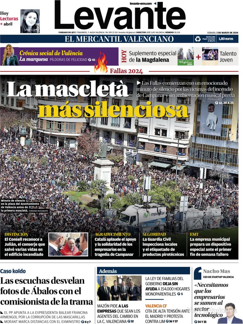 Portada Levante 2024-03-03