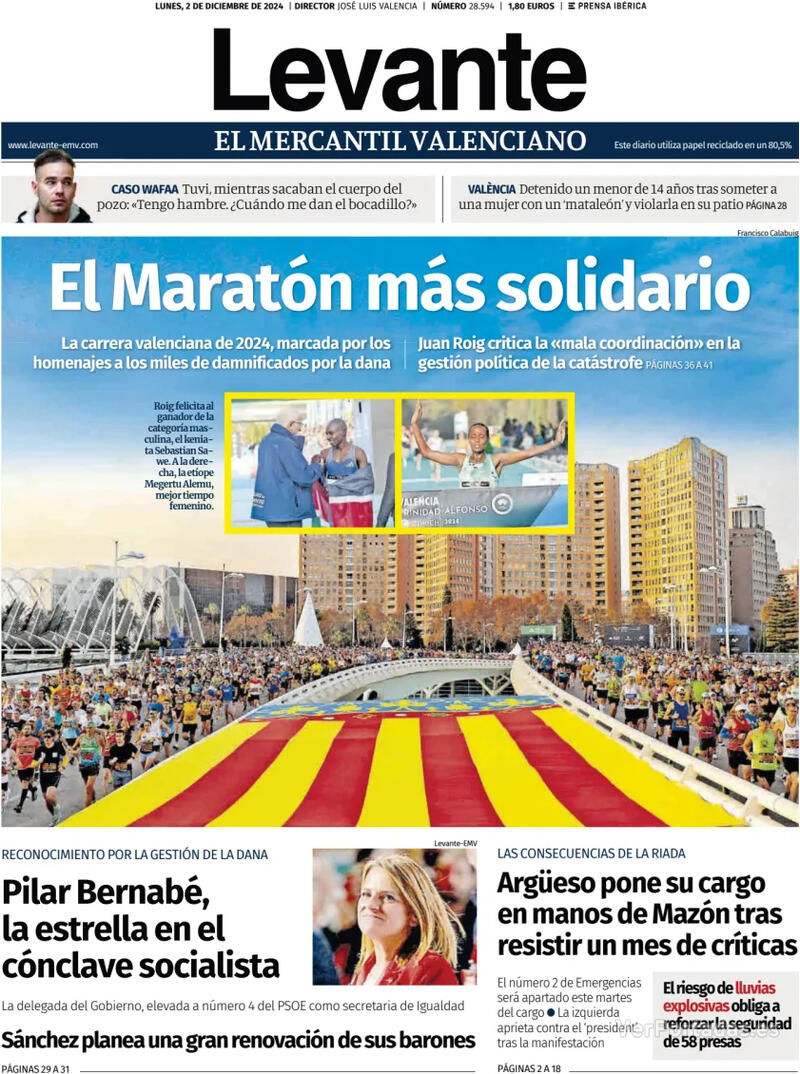 Portada Faro de Vigo 2024-12-02