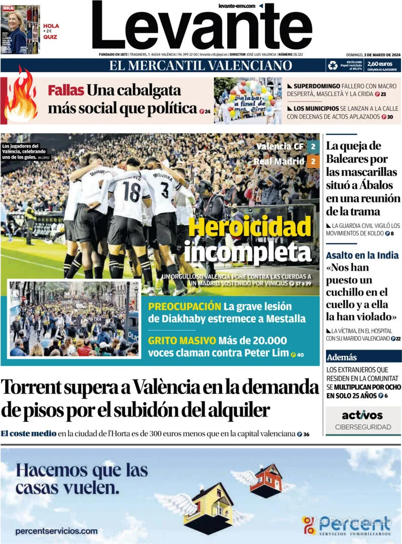 Portada Levante 2024-03-04