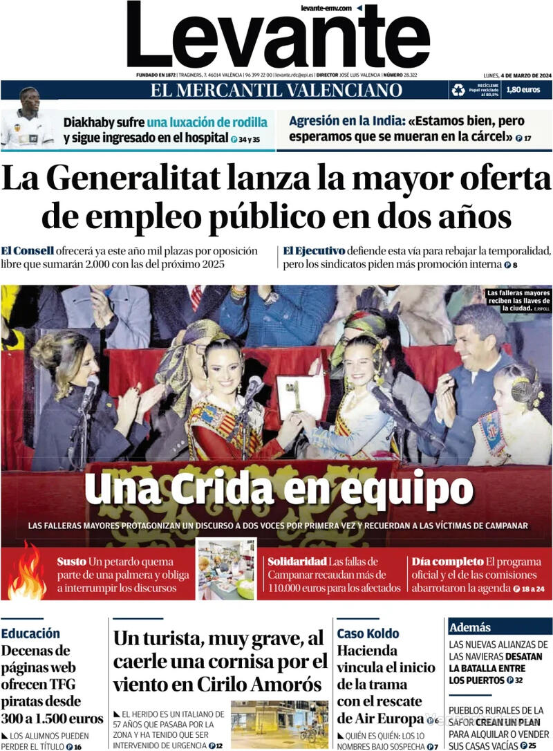 Portada Levante 2024-03-05