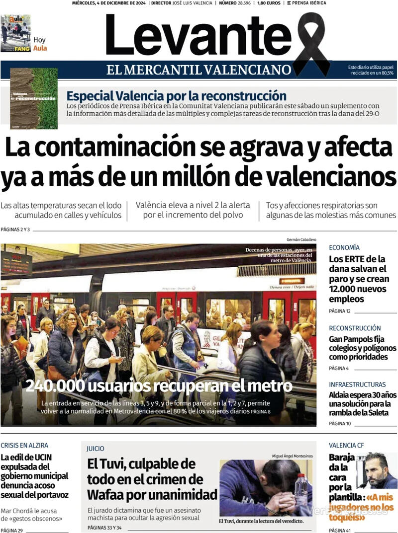 Portada Faro de Vigo 2024-12-04