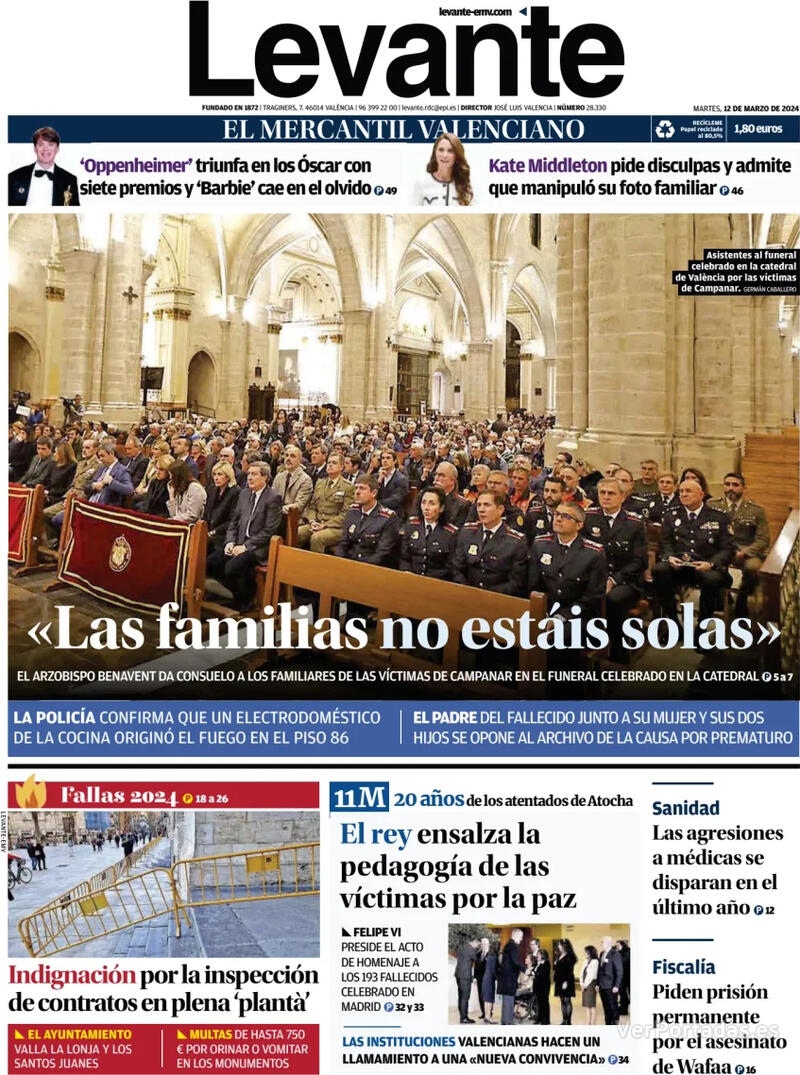 Portada Levante 2024-03-13