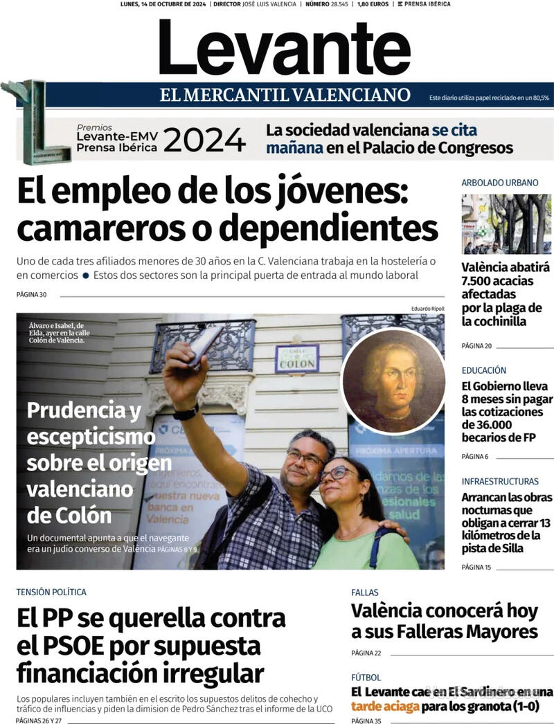 Portada Faro de Vigo 2024-10-14