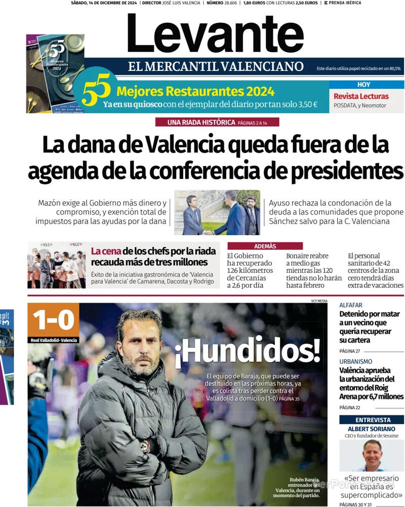 Portada Faro de Vigo 2024-12-14