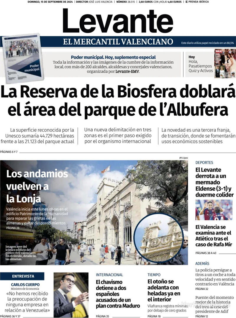 Portada Faro de Vigo 2024-09-15