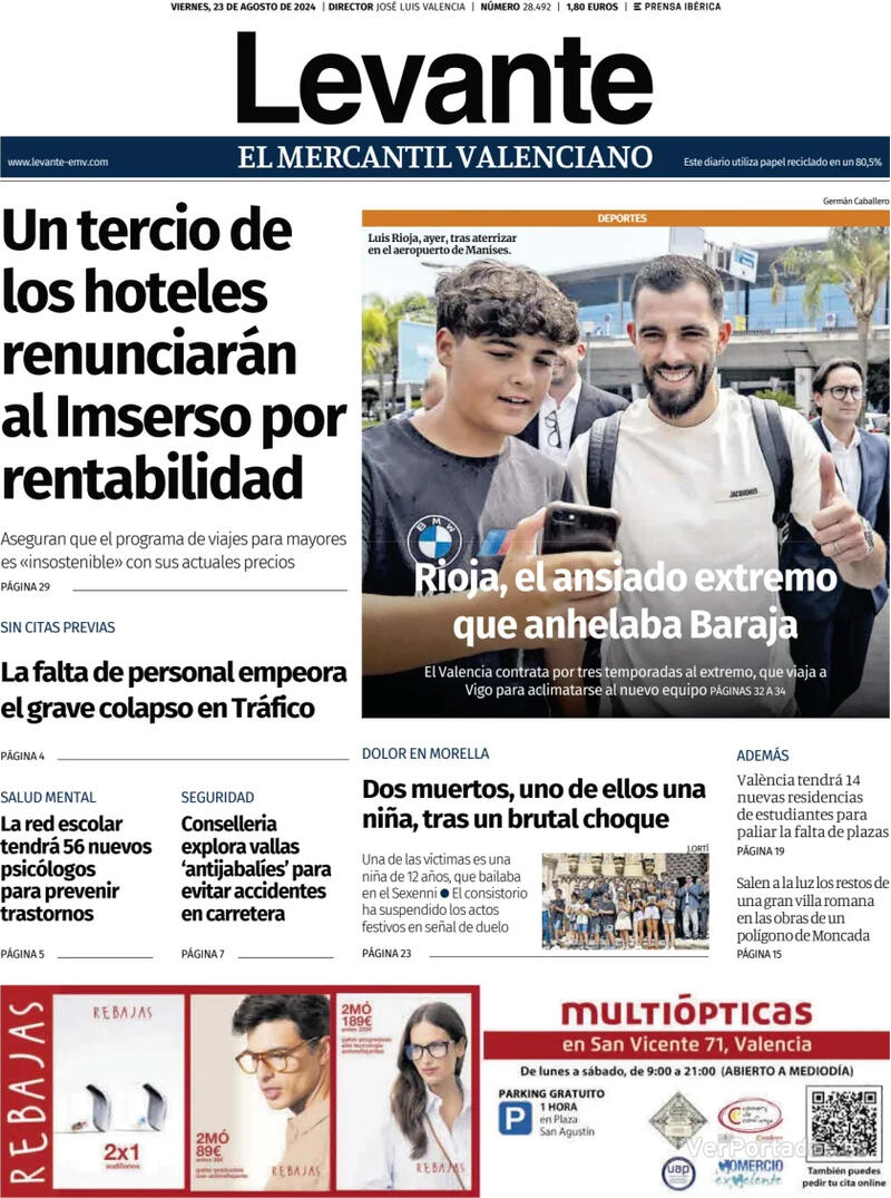 Portada Faro de Vigo 2024-08-23