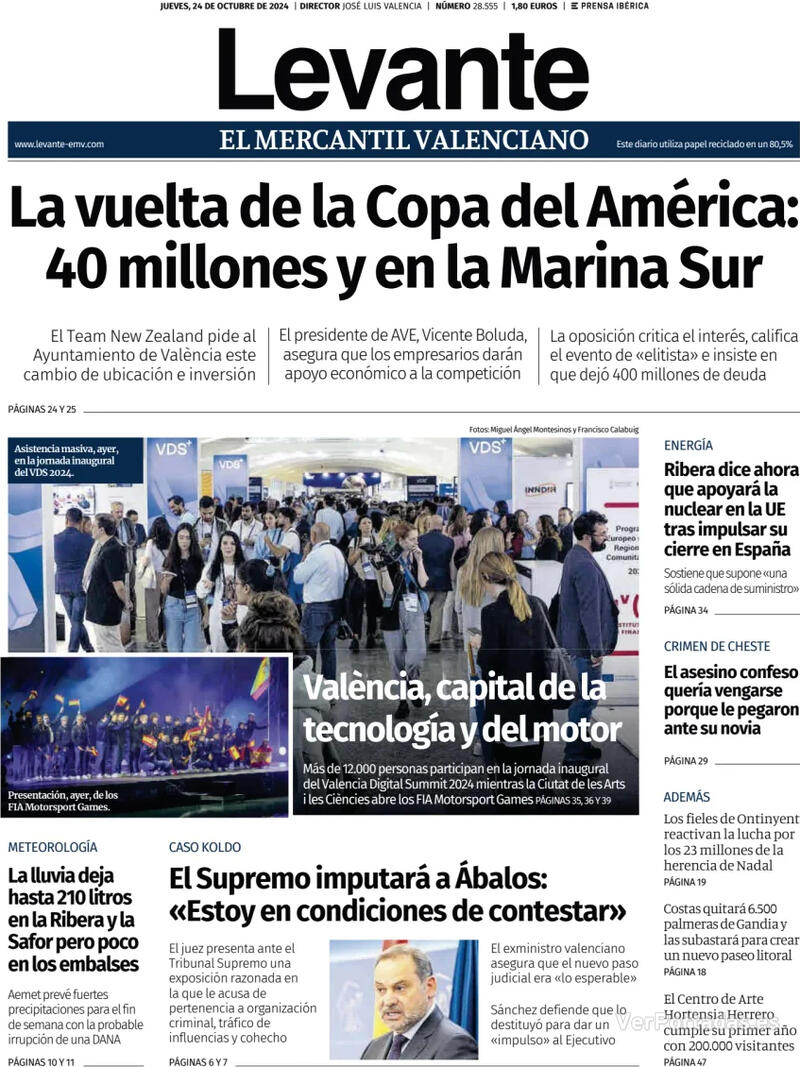 Portada Faro de Vigo 2024-10-24