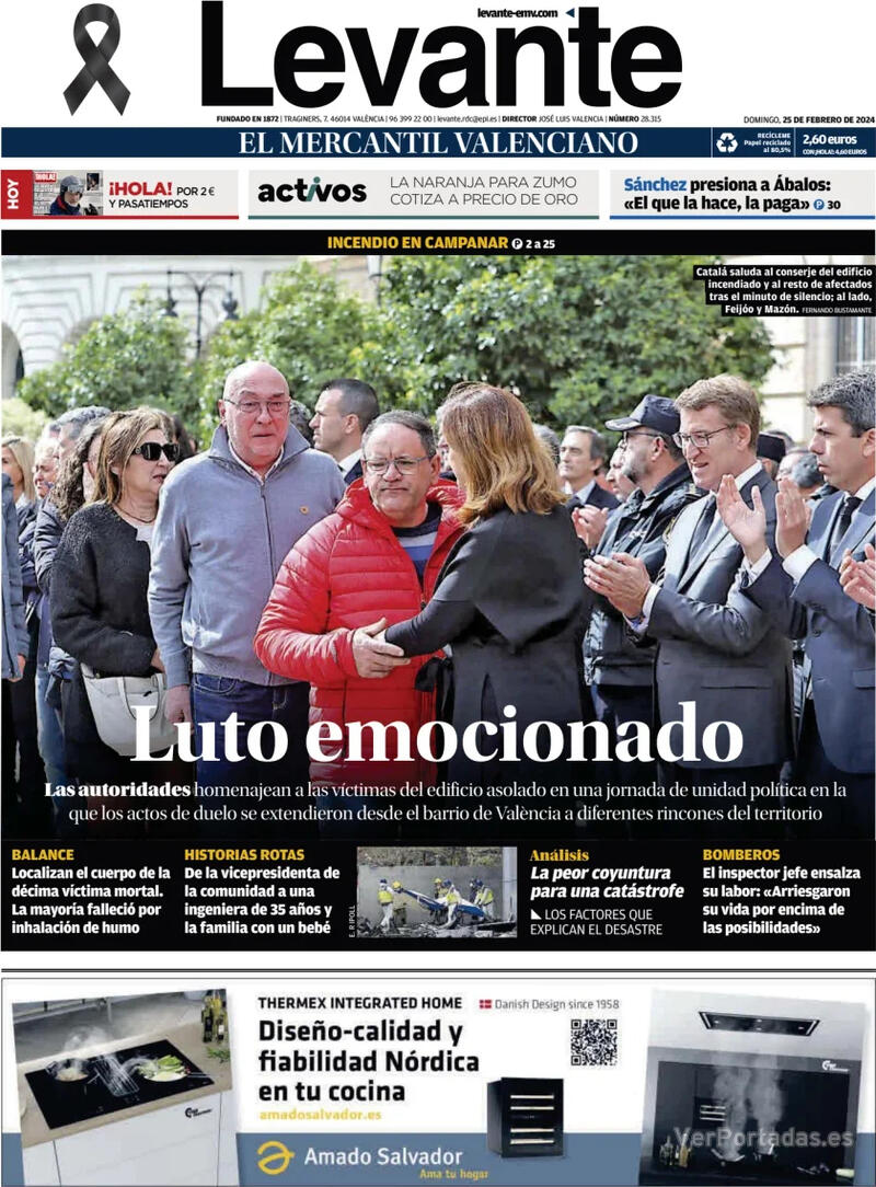 Portada Levante 2024-02-26