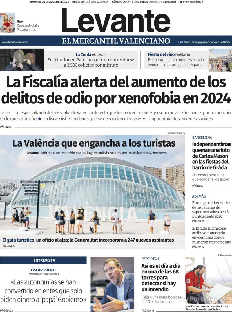 Portada Faro de Vigo 2024-08-25