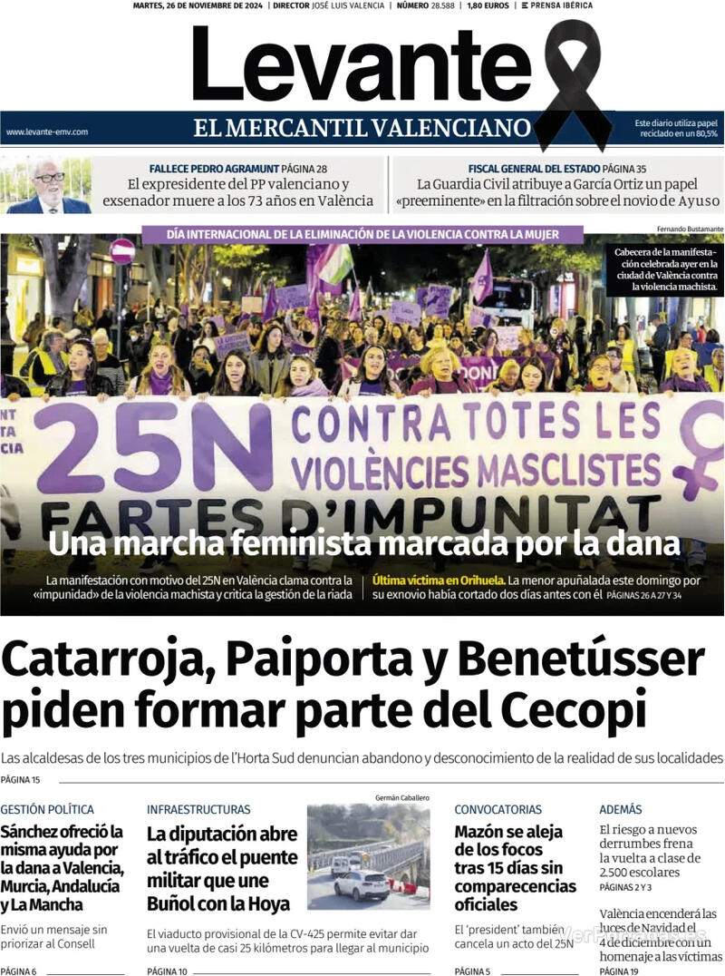 Portada Faro de Vigo 2024-11-26