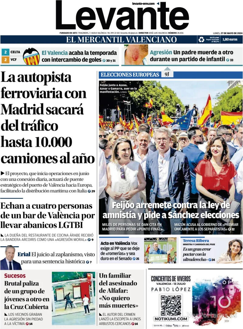 Portada Faro de Vigo 2024-05-27