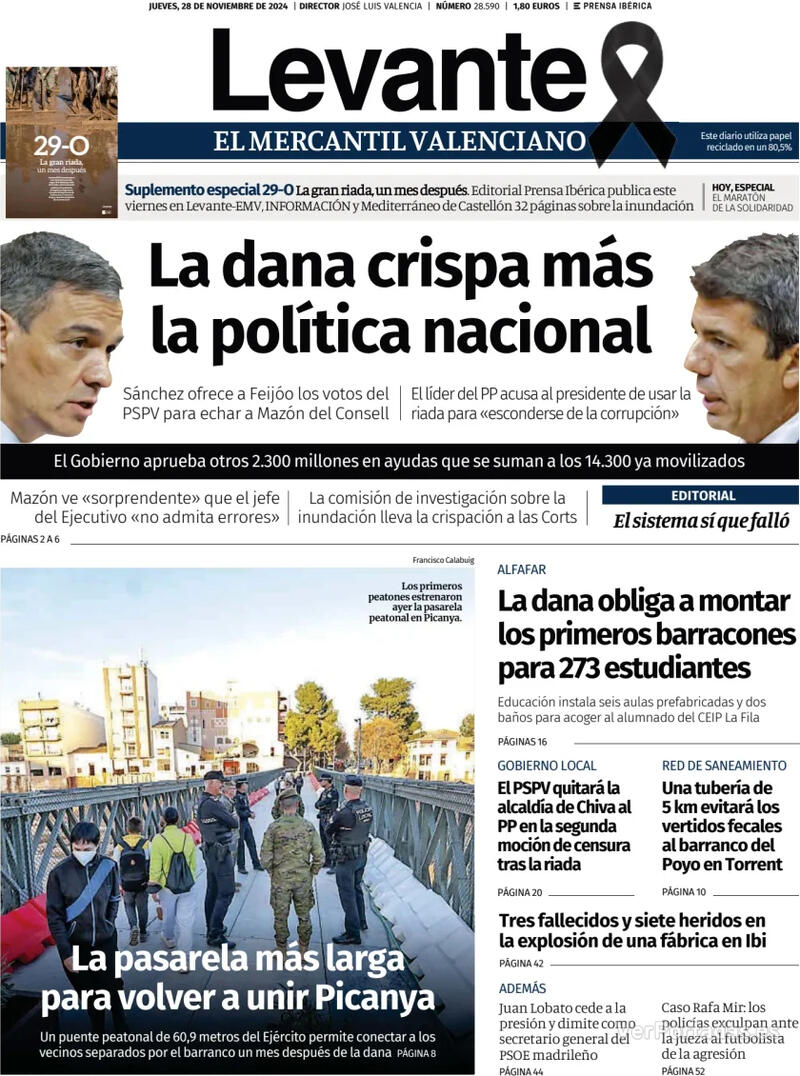 Portada Faro de Vigo 2024-11-28
