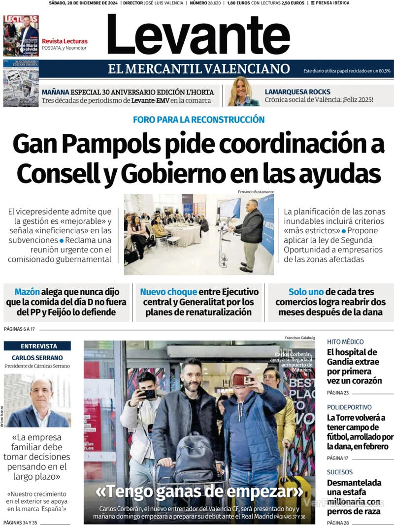 Portada Faro de Vigo 2024-12-28