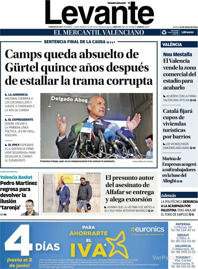 Portada Faro de Vigo 2024-05-30