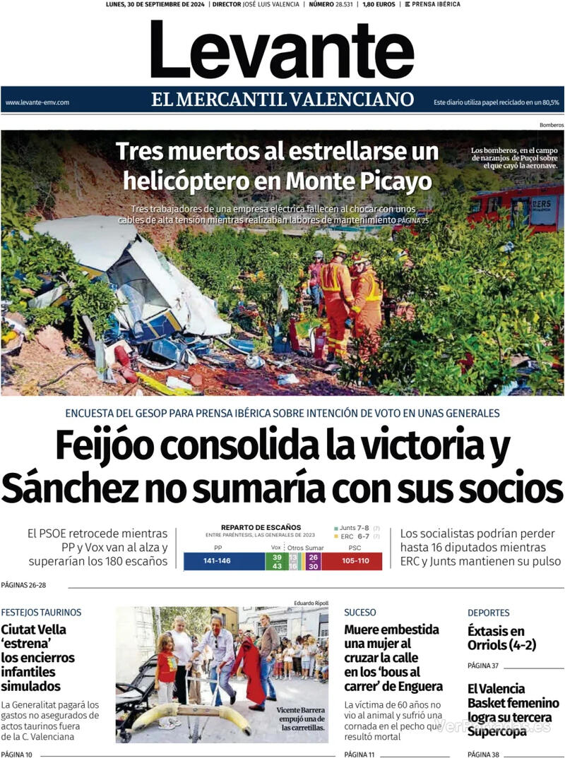 Portada Faro de Vigo 2024-09-30