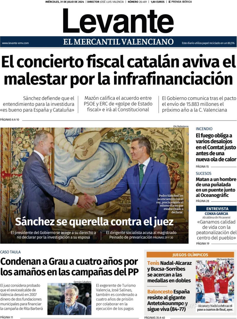 Portada Faro de Vigo 2024-07-31