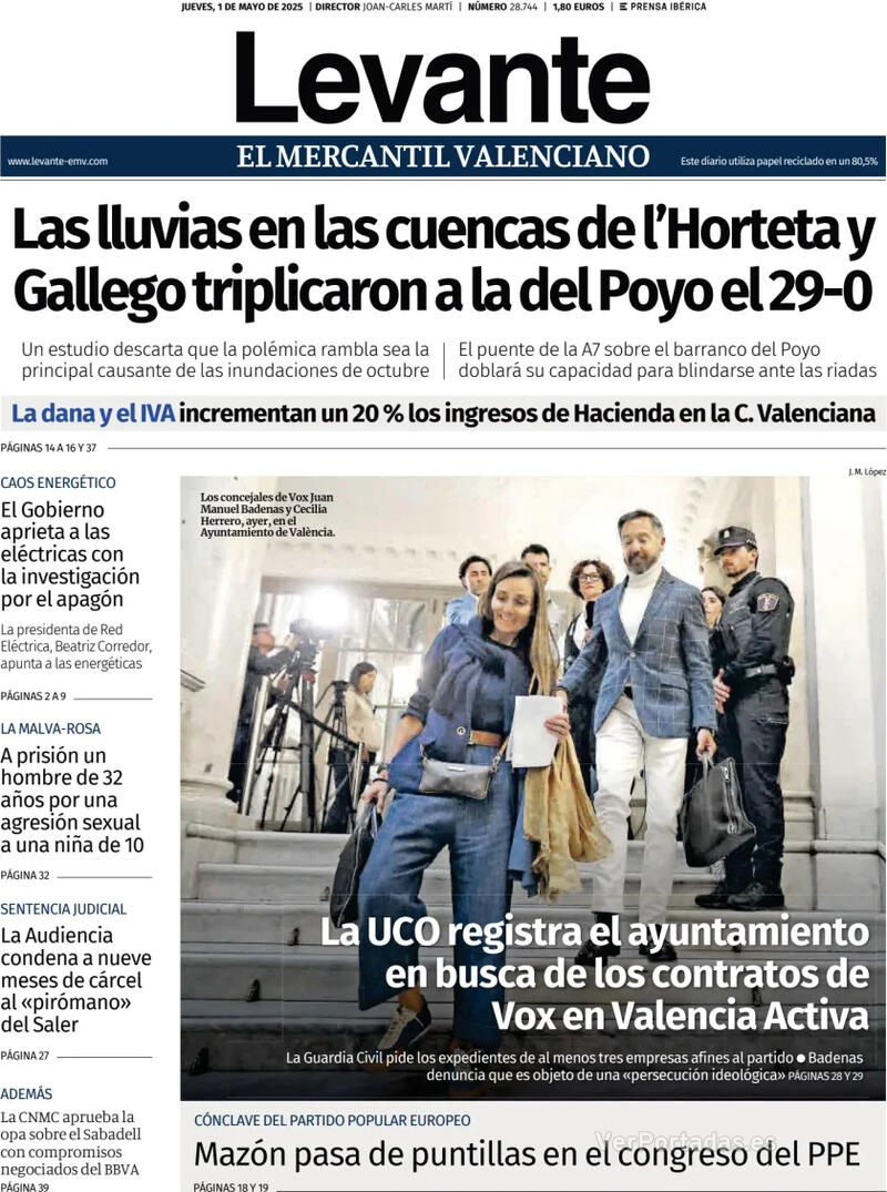 Portada Faro de Vigo 2025-05-01