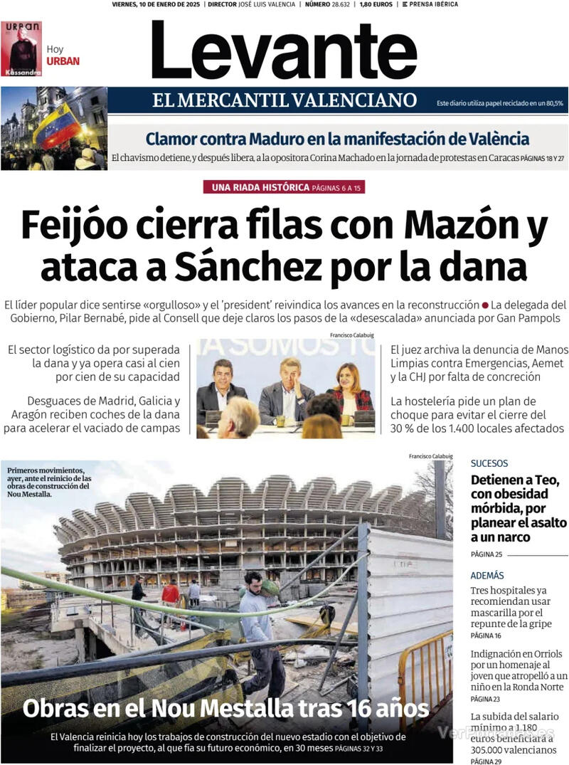 Portada Faro de Vigo 2025-01-10