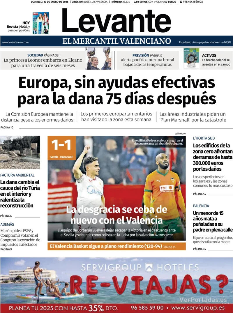 Portada Faro de Vigo 2025-01-12