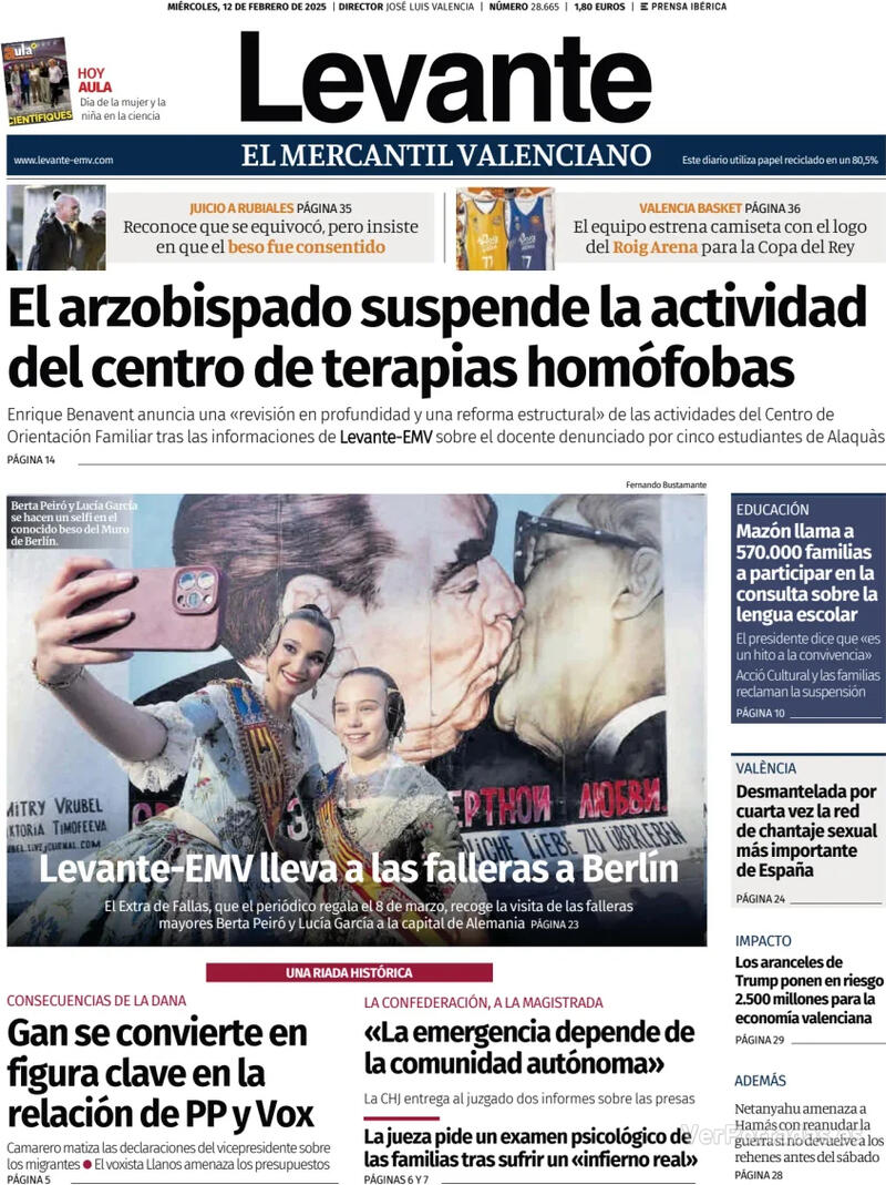 Portada Faro de Vigo 2025-02-12