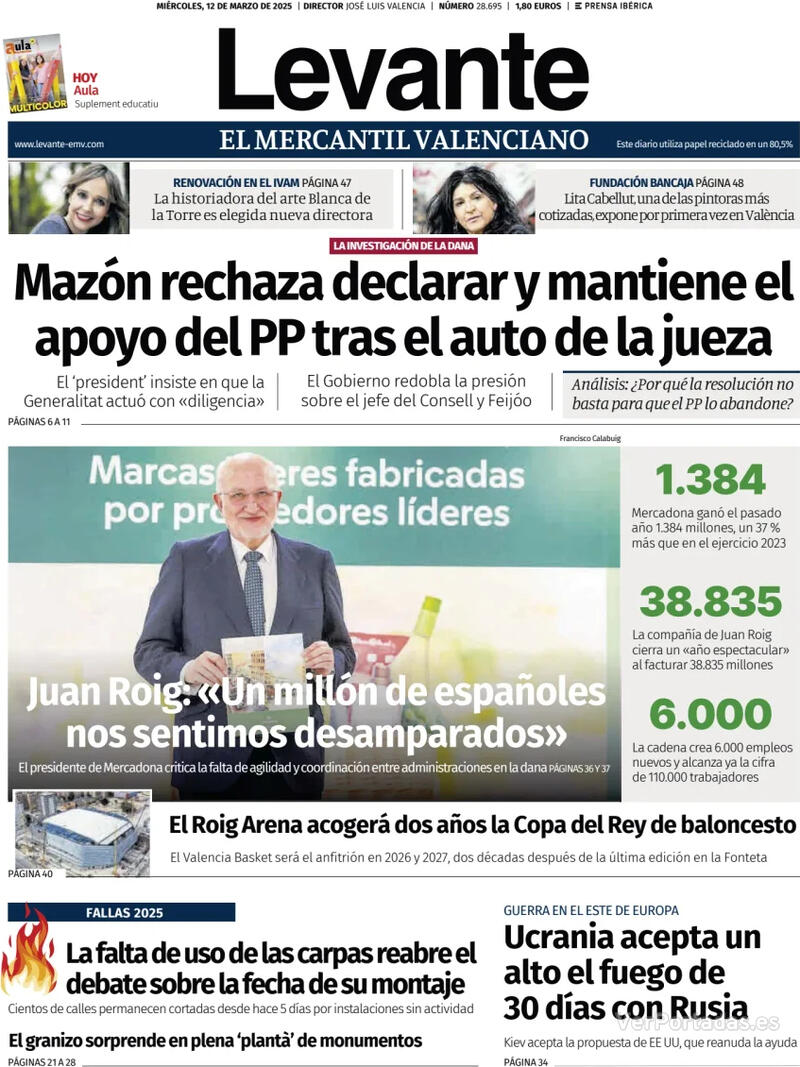 Portada Faro de Vigo 2025-03-12
