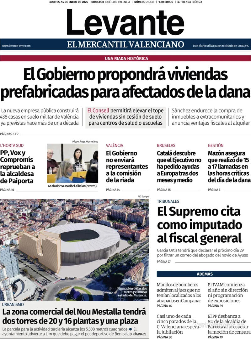 Portada Faro de Vigo 2025-01-14