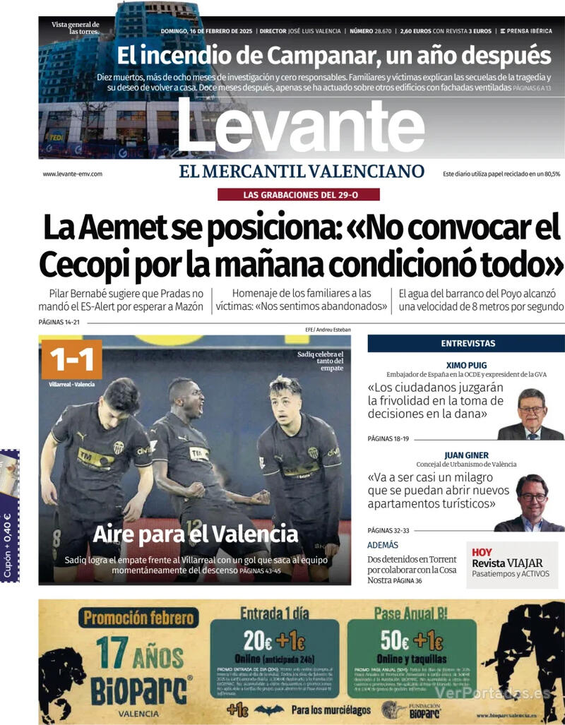 Portada Faro de Vigo 2025-02-16