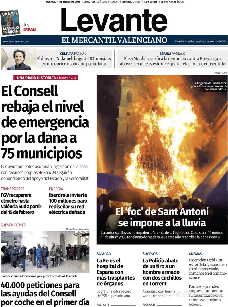 Portada Faro de Vigo 2025-01-17