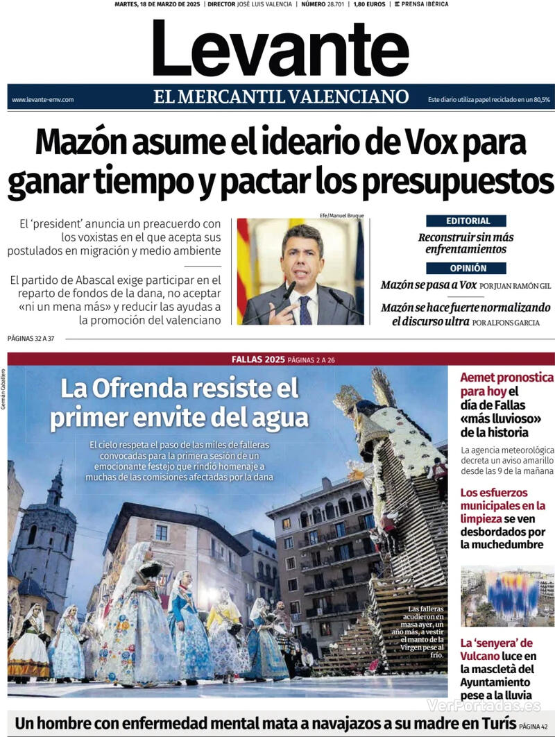 Portada Faro de Vigo 2025-03-18