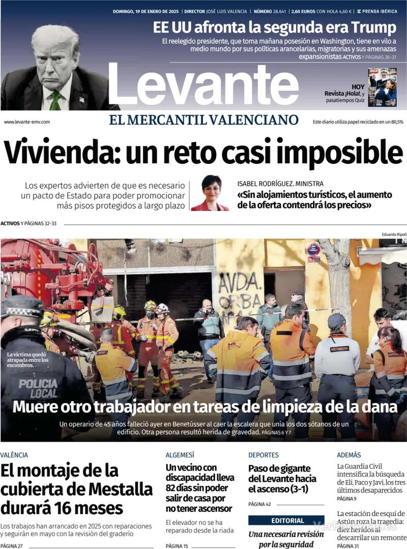 Portada Faro de Vigo 2025-01-19
