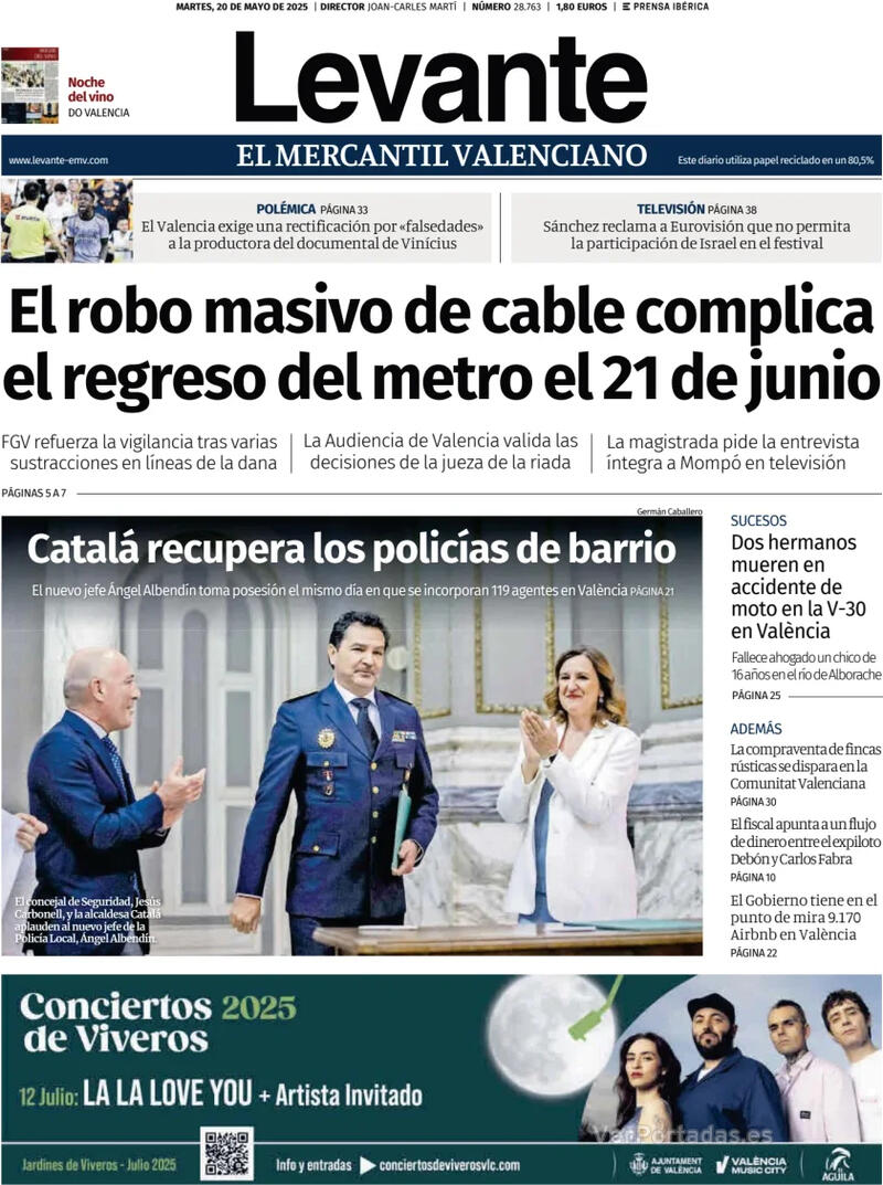 Portada Faro de Vigo 2025-05-20