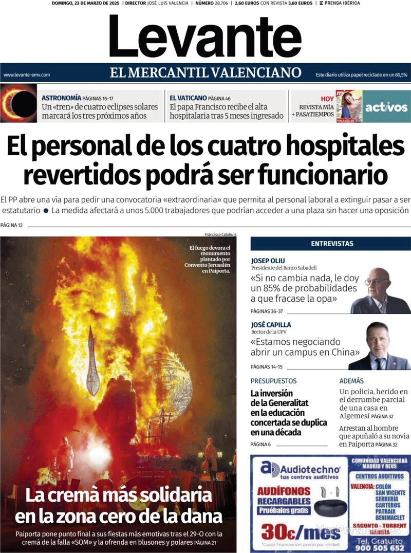 Portada Faro de Vigo 2025-03-23
